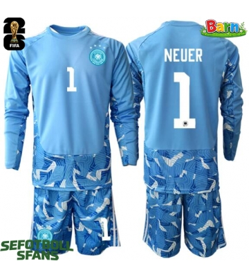 Tyskland Manuel Neuer #1 Målvakt Bortaställ Barn VM 2026 Långärmad (+ Korta byxor)